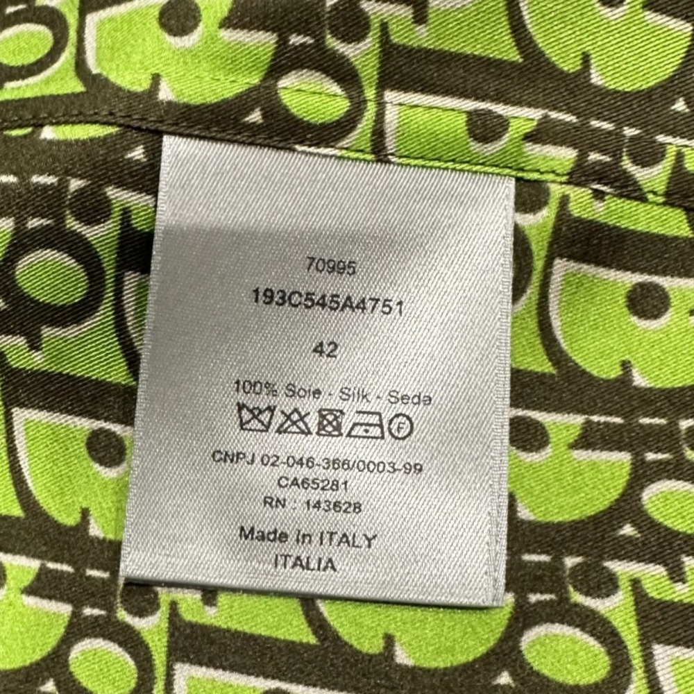 Silk Dior green and brown button shirt
